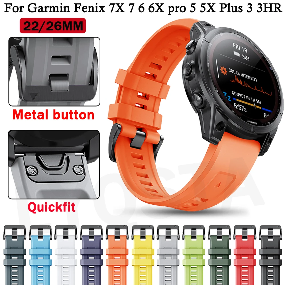 22 26mm Official Buckle Smart Watchband Straps For Garmin Fenix 7 7X 6X 6 5X 5 Plus epix 3HR 945 Quick Release Silicone Bracelet
22 26mm Official Buckle Smart Watchband Straps For Garmin Fenix 7 7X 6X 6 5X 5 Plus epix 3HR 945 Quick Release Silicone Bracelet