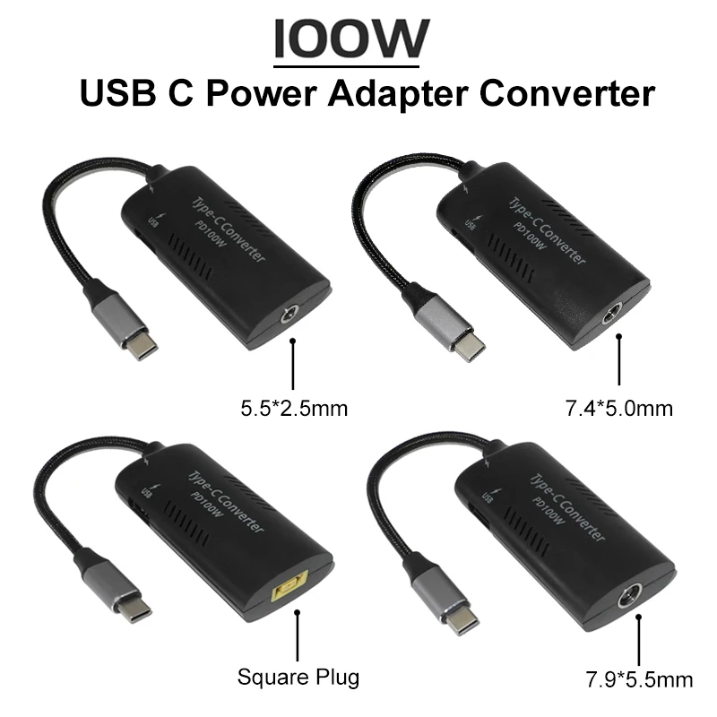 100W DC 19V 20V to USB C PD Power Adapter Converter for Macbook Lenovo Hp Huawei Laptop Phone Type C Charging Cable Connector
100W DC 19V 20V to USB C PD Power Adapter Converter for Macbook Lenovo Hp Huawei Laptop Phone Type C Charging Cable Connector