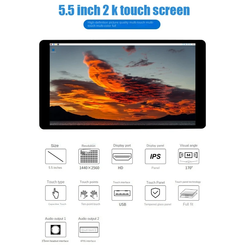Для Raspberry Pi 5,5 дюймов IPS 2K HD емкостный сенсорный дисплей 1440X2560 общий компьютер вторичный экран
Для Raspberry Pi 5,5 дюймов IPS 2K HD емкостный сенсорный дисплей 1440X2560 общий компьютер вторичный экран