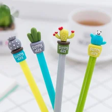 4 Piece Creative Funny Cute Handles Cactus Gel Pen Stationery