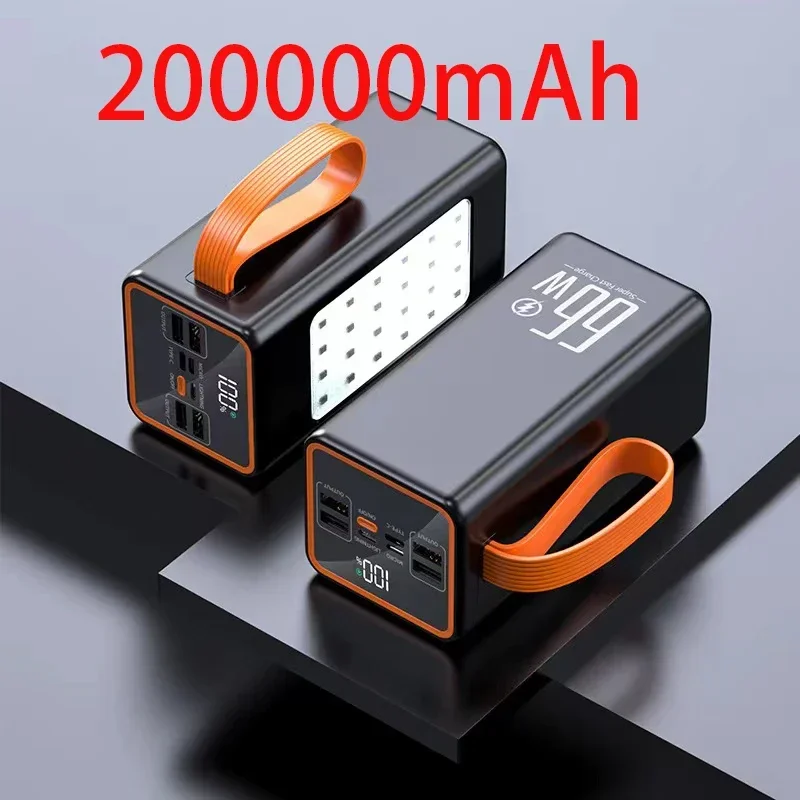 Power Bank 200000mAh High Capacity 66W Fast Charger Waterproof Rechargeable Battery For Mobile Phone Computer Camping LED Light
Power Bank 200000mAh High Capacity 66W Fast Charger Waterproof Rechargeable Battery For Mobile Phone Computer Camping LED Light
