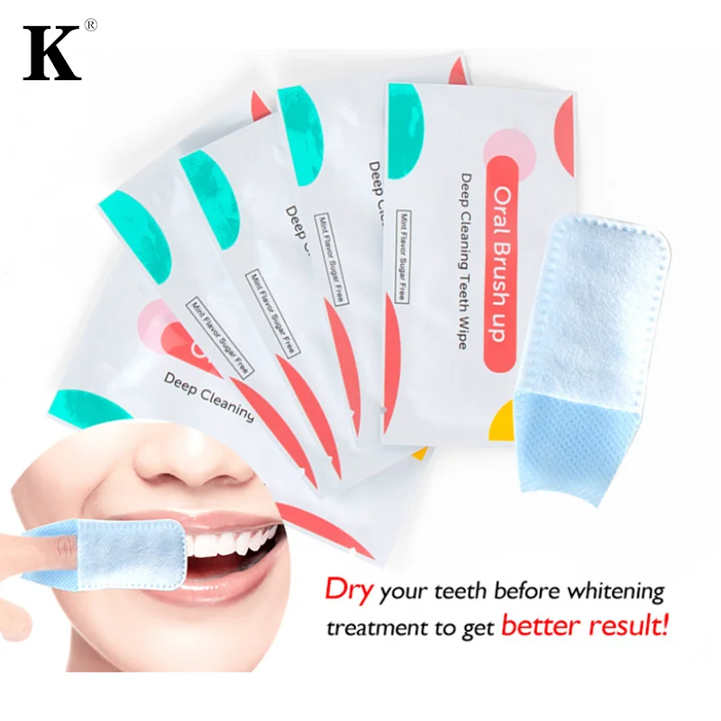 

50pcs Finger Deep Cleaning Teeth Wipe Dental Whitening Brush Up Wipes Tooth Wipes Oral Hygiene Remove Residue Stains