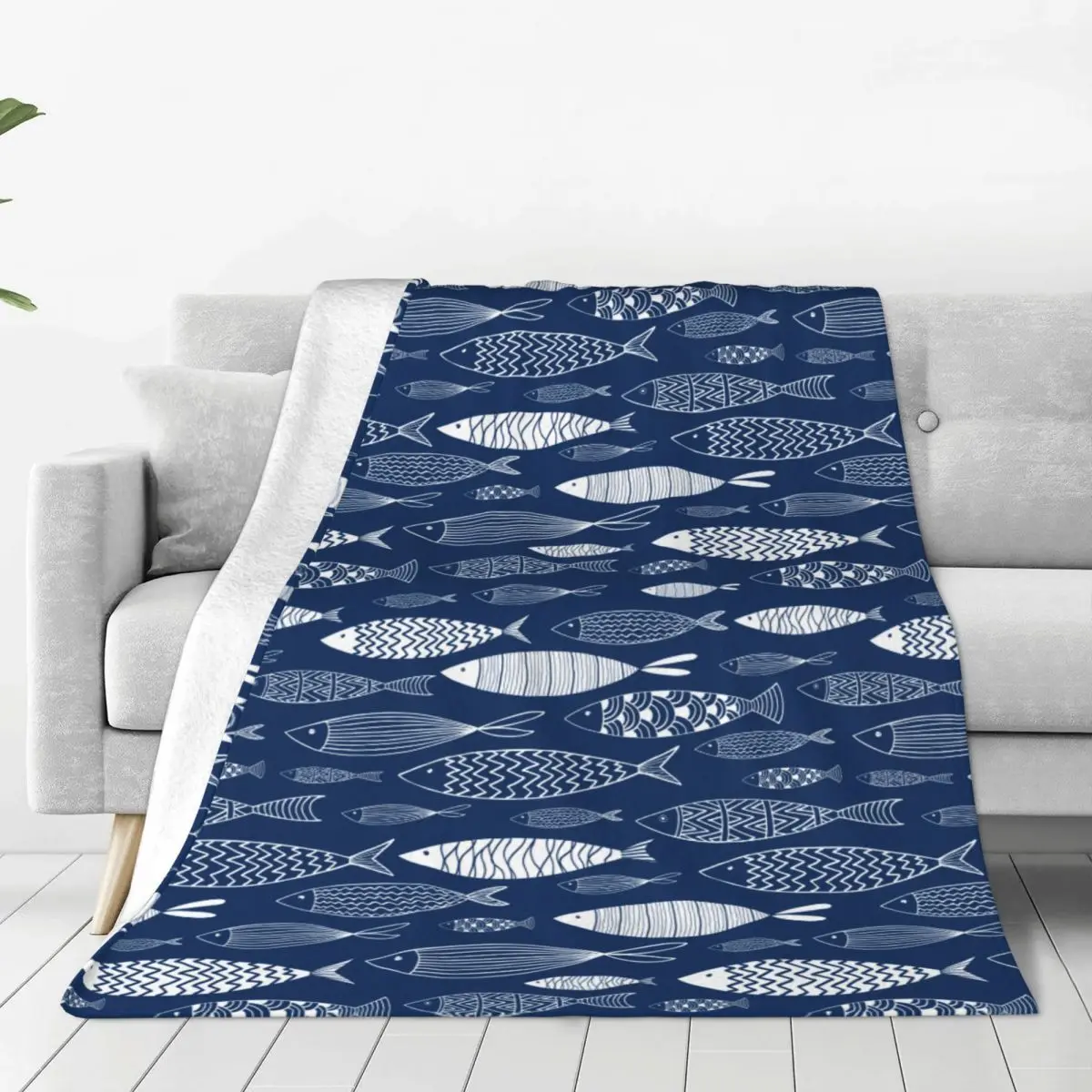 

Флисовое одеяло в виде рыбьего моря, зимнее дышащее ультра-мягкое покрывало s для постельного белья, автомобильное одеяло