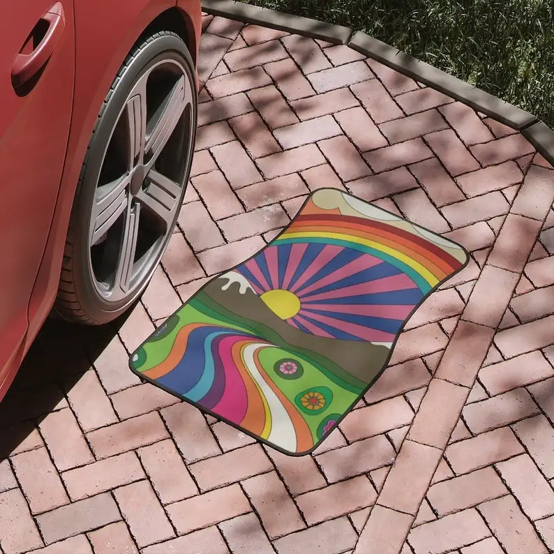 Colorful Psychedelic Car Floor Mats, 1960s, 1970s Art Style Car Floor Mats, Hippie Art Style Car Accessories, Retro Interior Car
Colorful Psychedelic Car Floor Mats, 1960s, 1970s Art Style Car Floor Mats, Hippie Art Style Car Accessories, Retro Interior Car