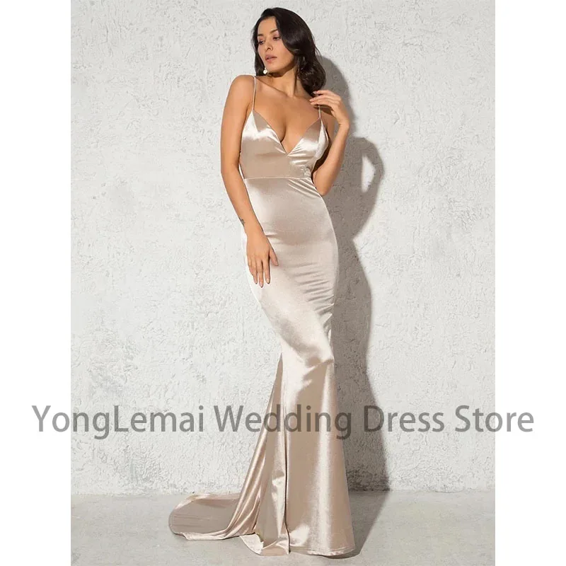 Robes Formal Sexy Mermaid Party Dresses Sleeveless V-neck Elegant Fashion Shiny Women's Evening Dresses Vestidos De Fiesta 2023 
Robes Formal Sexy Mermaid Party Dresses Sleeveless V-neck Elegant Fashion Shiny Women's Evening Dresses Vestidos De Fiesta 2023