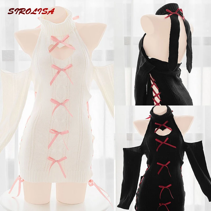 Sexy Bunny Girl Hollow Out Backless Women Cute Tempatation Cosplay Costume Turtleneck Sweater Sweet Long Sleeve Open Chest Dress
Sexy Bunny Girl Hollow Out Backless Women Cute Tempatation Cosplay Costume Turtleneck Sweater Sweet Long Sleeve Open Chest Dress