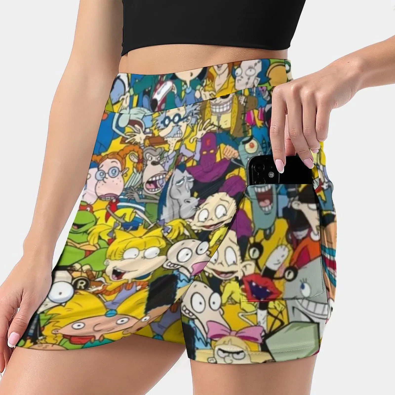 

90S Cartoons Skirts Woman Fashion 2022 Pant Skirt Mini Skirts Office Short Skirt 90S 1990S Nineties Cartoons Cartoon Kid Kids