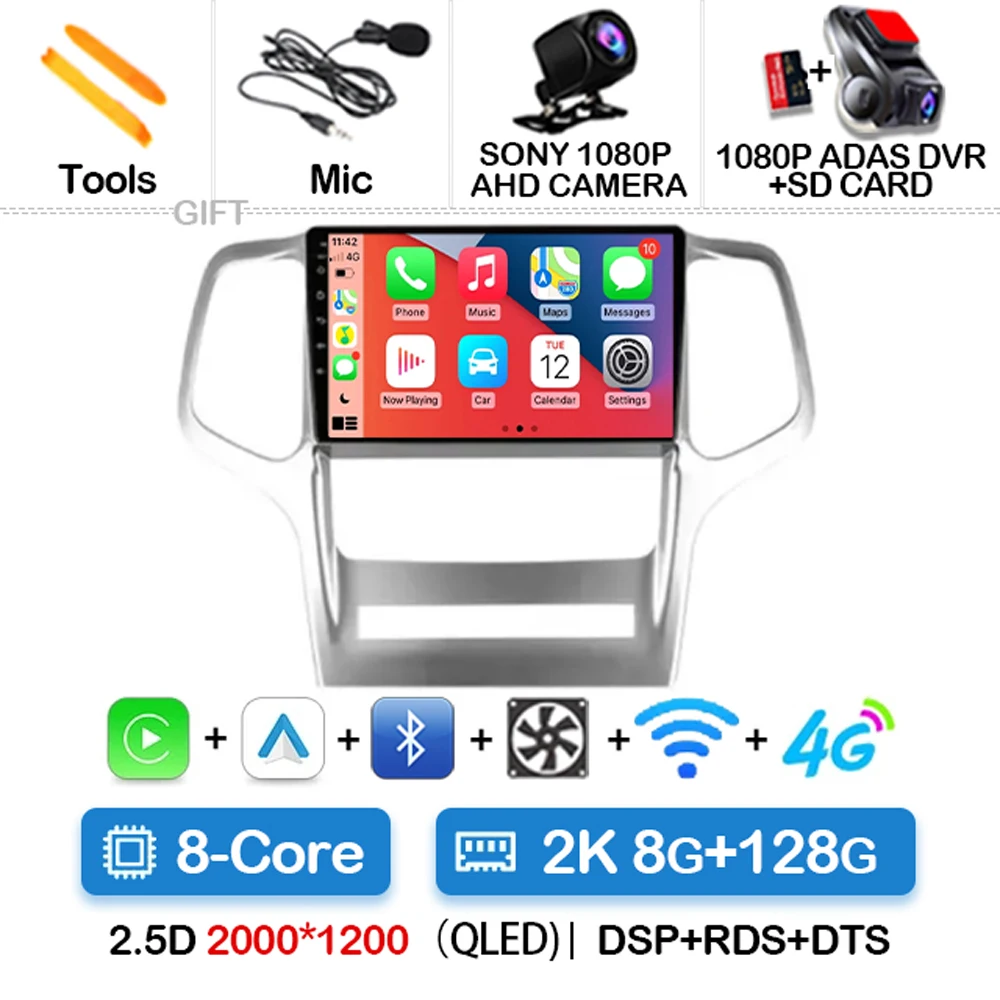 Android 14 Беспроводной Carplay Auto для Jeep Grand Cherokee WK2 2008-2013 Автомобильный радиоприемник Мультимедийный стерео видеоплеер GPS Navi WIFI
Android 14 Беспроводной Carplay Auto для Jeep Grand Cherokee WK2 2008-2013 Автомобильный радиоприемник Мультимедийный стерео видеоплеер GPS Navi WIFI