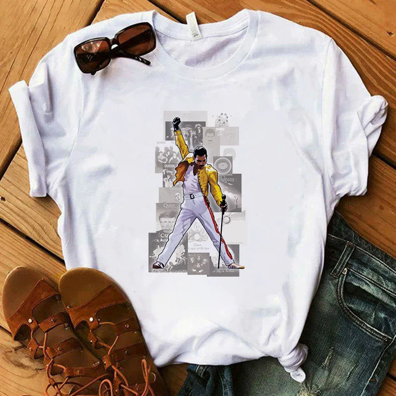 Freddie Mercury T Shirt Wom en Hip Hop 2020 Harajuku Tshirt The Queen Band Graphic Tees Women Fashion 90s Top T-shirt
Freddie Mercury T Shirt Wom en Hip Hop 2020 Harajuku Tshirt The Queen Band Graphic Tees Women Fashion 90s Top T-shirt