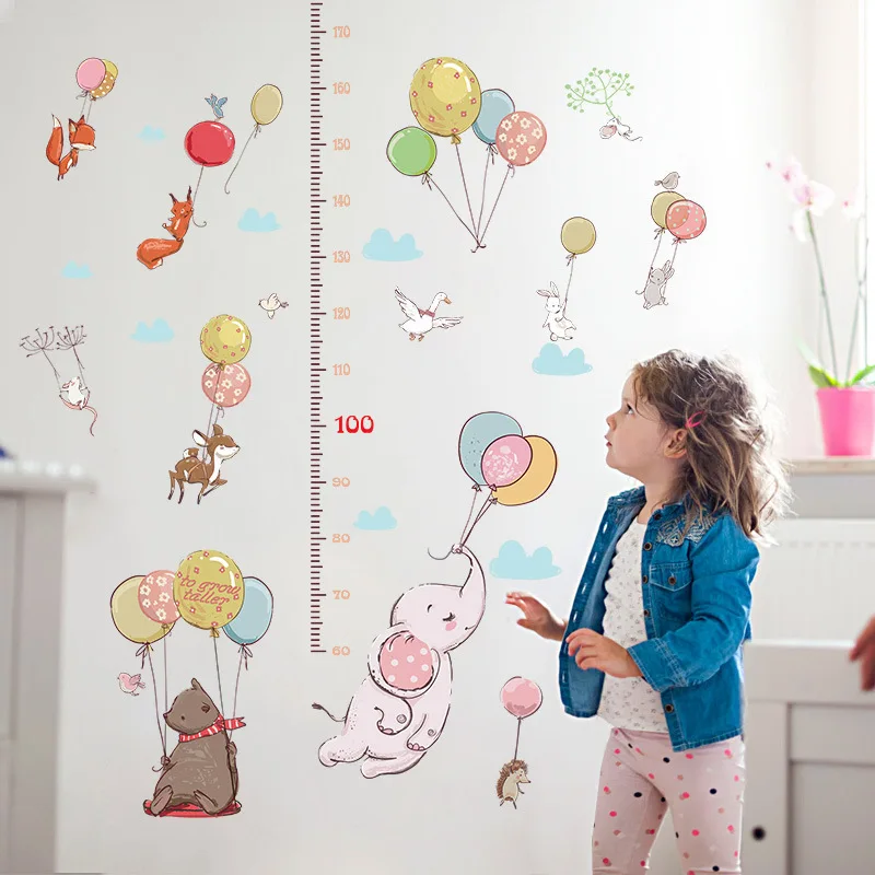 Watercolor Cartoon Animals Giraffe Monkey Balloon Height Measurement Ruller Wall Stickers for Kids Room Baby Nursery Wall Decals
Watercolor Cartoon Animals Giraffe Monkey Balloon Height Measurement Ruller Wall Stickers for Kids Room Baby Nursery Wall Decals