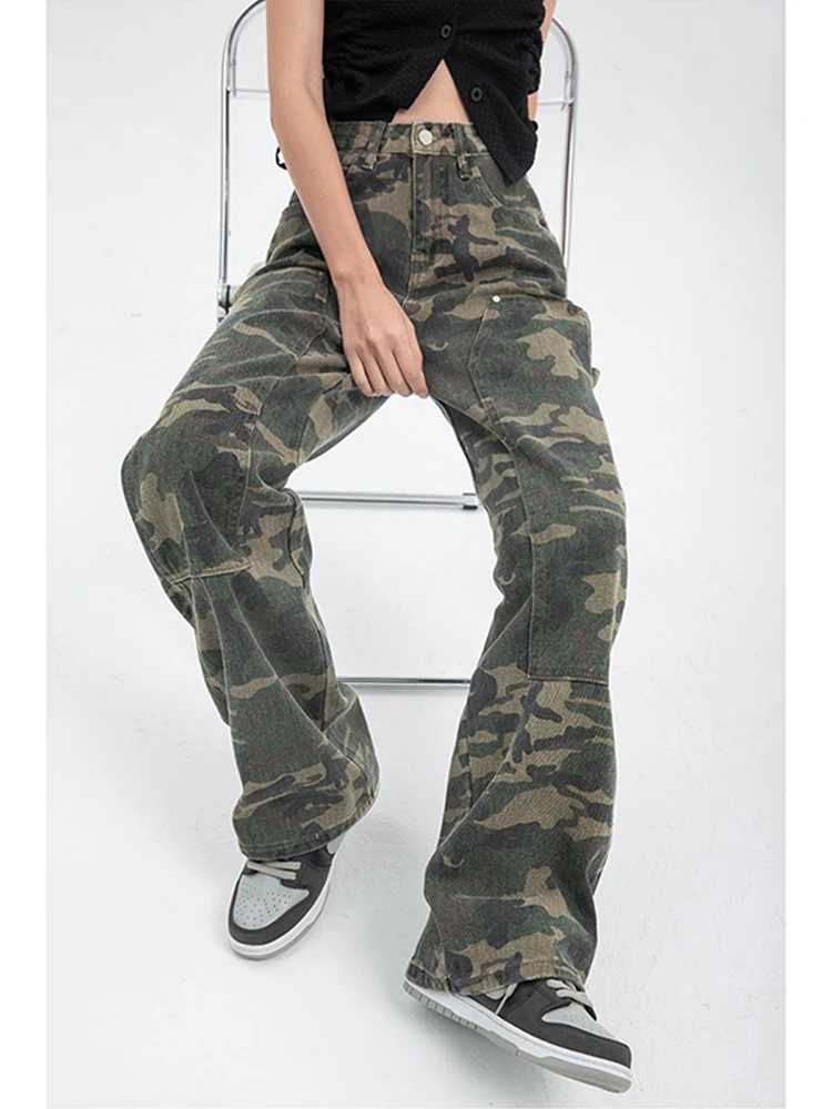 2022 New Women Army Green Camouflage Jeans Spring Autumn High Waist Streetwear Baggy Straight Leg Pants Woman Denim Trousers
2022 New Women Army Green Camouflage Jeans Spring Autumn High Waist Streetwear Baggy Straight Leg Pants Woman Denim Trousers