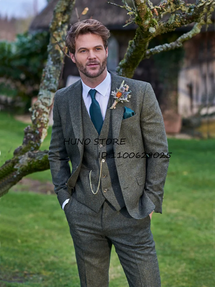 Herringbone Men's Suit 3 Piece Set Steampunk Wool Single Breasted Fashion Dress Wedding Groomsmen Male Blazer 빅사이즈 정장
Herringbone Men's Suit 3 Piece Set Steampunk Wool Single Breasted Fashion Dress Wedding Groomsmen Male Blazer 빅사이즈 정장