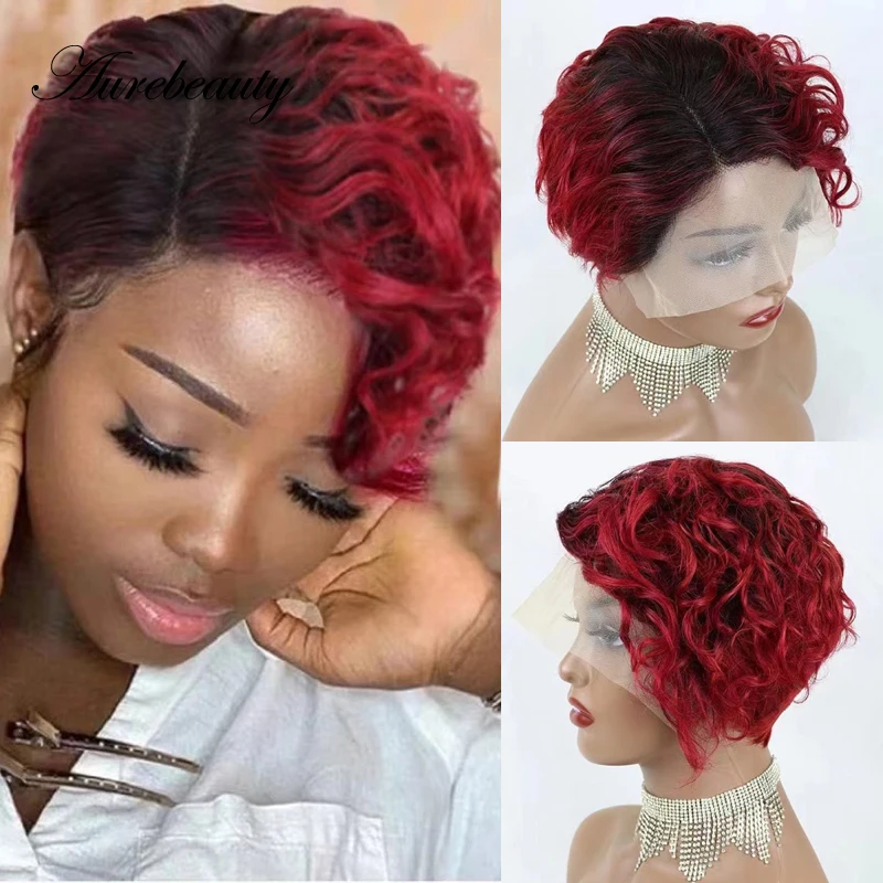 Short Pixie Cut Ombre Red 99J Burgundy Lace Part Wig Natural Deep Curly Synthetic Hair Front Wig Bob Frontal For Black Women
Short Pixie Cut Ombre Red 99J Burgundy Lace Part Wig Natural Deep Curly Synthetic Hair Front Wig Bob Frontal For Black Women