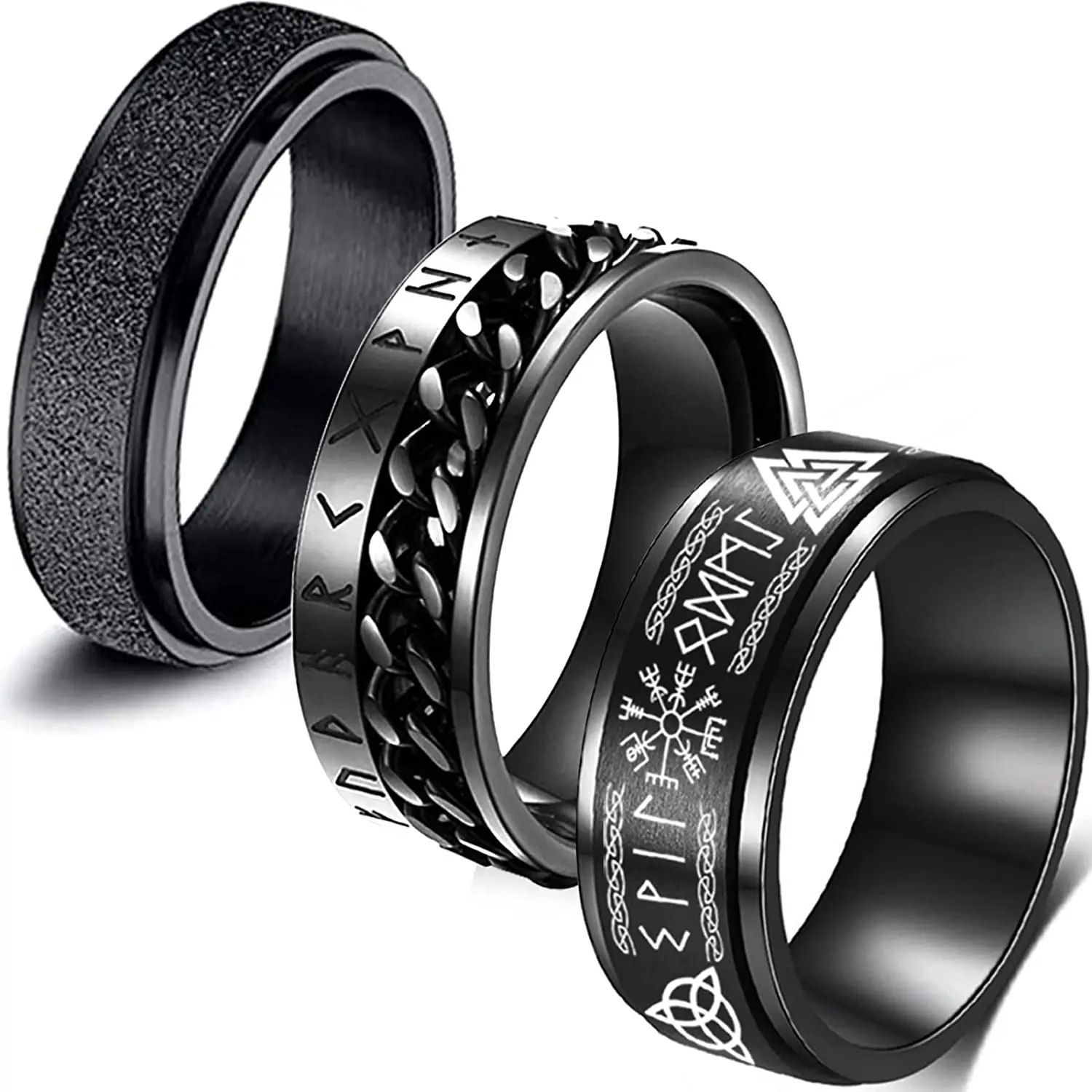 3 шт., мужские кольца из нержавеющей стали
3 шт., мужские кольца из нержавеющей стали