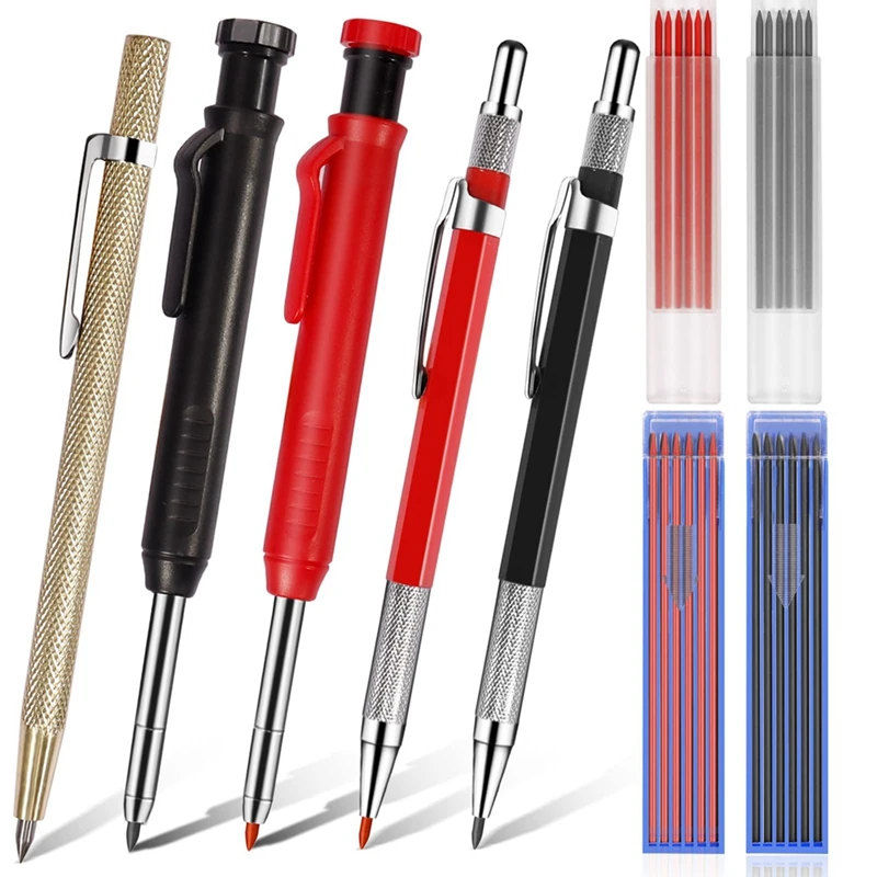 Mechanical Carpenter Pencils Set With Refills 5Pcs Woodworking Scriber Tool Colorful Deep Hole Pencils Marking Tool
Mechanical Carpenter Pencils Set With Refills 5Pcs Woodworking Scriber Tool Colorful Deep Hole Pencils Marking Tool