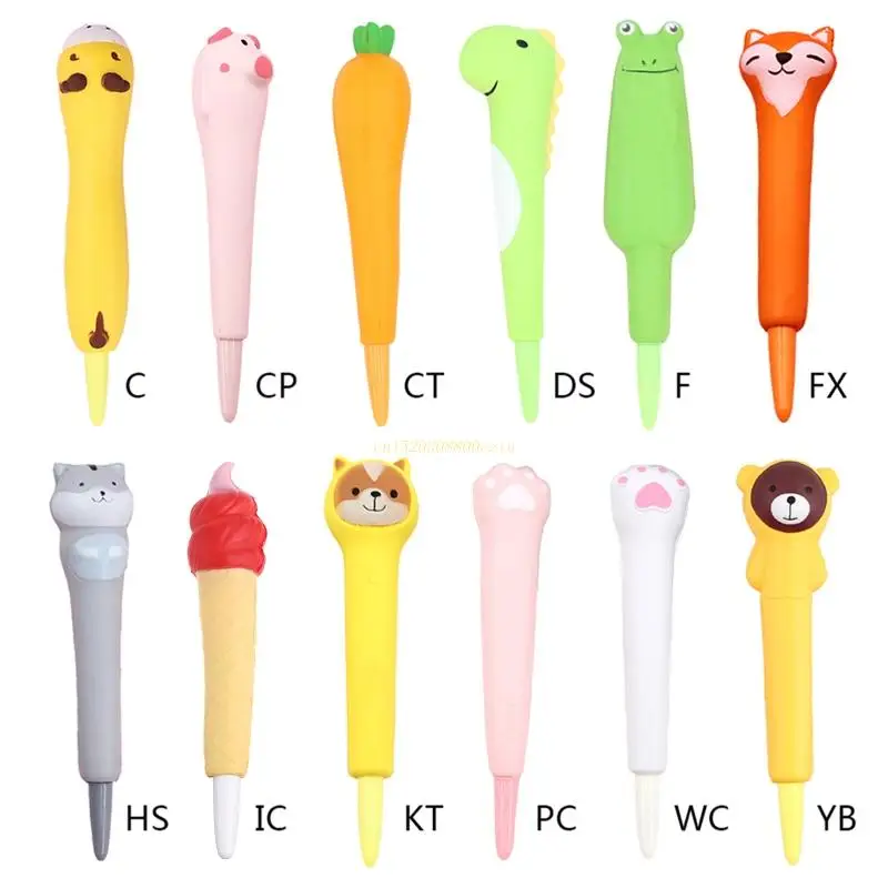 

Lovely Dinosaur Gel Pen Cute Carrot-shaped Gel Pen Novelty Stationery Decompression Toys Relax Mood Ease Tension 63HD