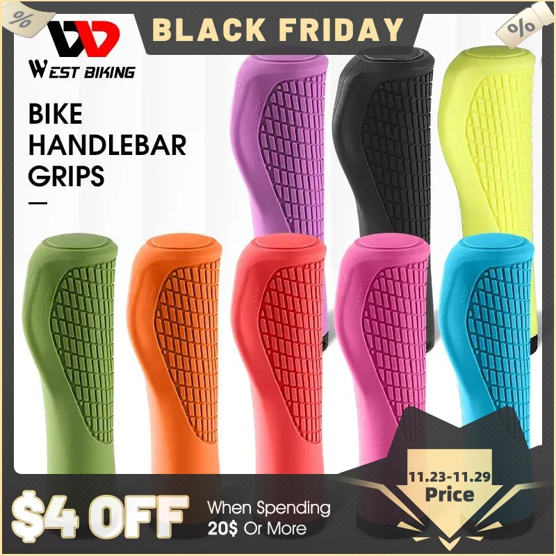 WEST BIKING MTB Bicycle Grips Shockproof Bike Handlebar Cover Anti-Slip Colorful Grips Ergonomic Cycling Silicone Handle Grips 
WEST BIKING MTB Bicycle Grips Shockproof Bike Handlebar Cover Anti-Slip Colorful Grips Ergonomic Cycling Silicone Handle Grips