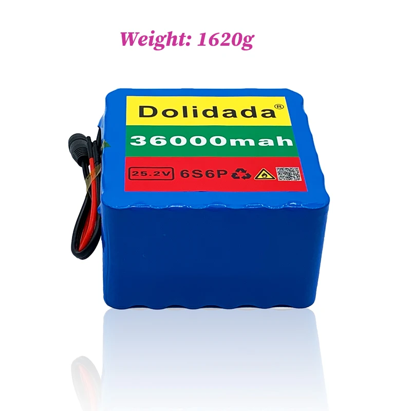 Lithium Rechargeable BatteryPack 36000mAh 24V 18650 6S6P 25.2V for Electric Bicycle Electric Scooter with BMS Power Tool Battery
Lithium Rechargeable BatteryPack 36000mAh 24V 18650 6S6P 25.2V for Electric Bicycle Electric Scooter with BMS Power Tool Battery