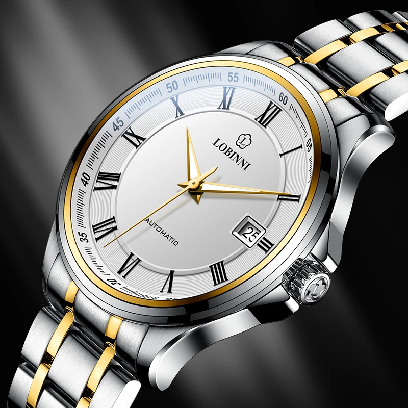 LOBINNI Senior Watch Men'S Fashion Personality Colorful Sapphire Design Automatic Mechanical Stainless Steel Waterproof Watches
LOBINNI Senior Watch Men'S Fashion Personality Colorful Sapphire Design Automatic Mechanical Stainless Steel Waterproof Watches