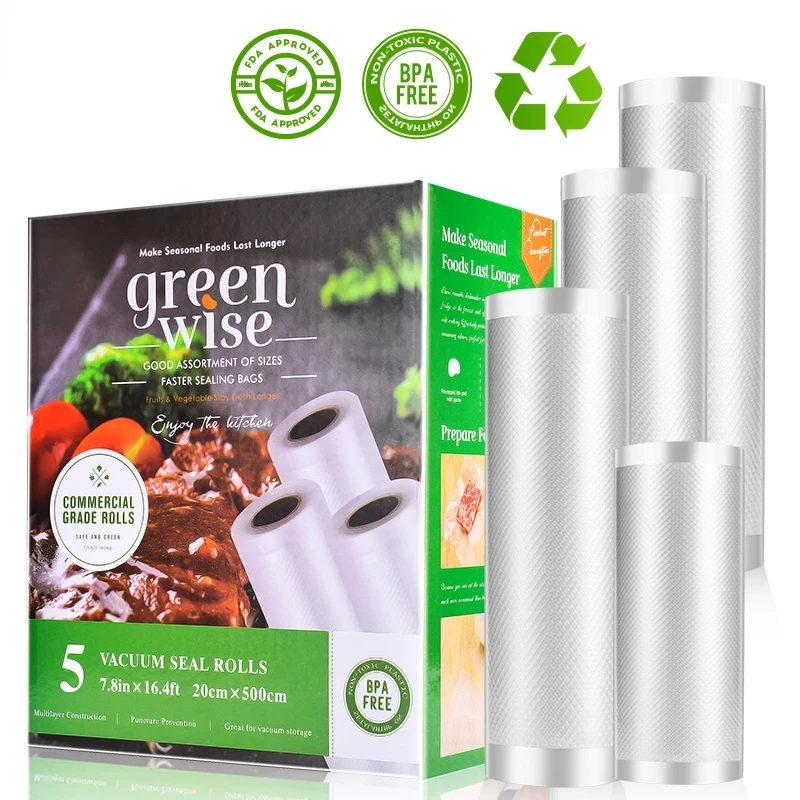 Bags Food Vacuum Sealer Packing Bag Vacuum Packer Storage Bags Food Fresh Long Keeping 5rolls
Bags Food Vacuum Sealer Packing Bag Vacuum Packer Storage Bags Food Fresh Long Keeping 5rolls
