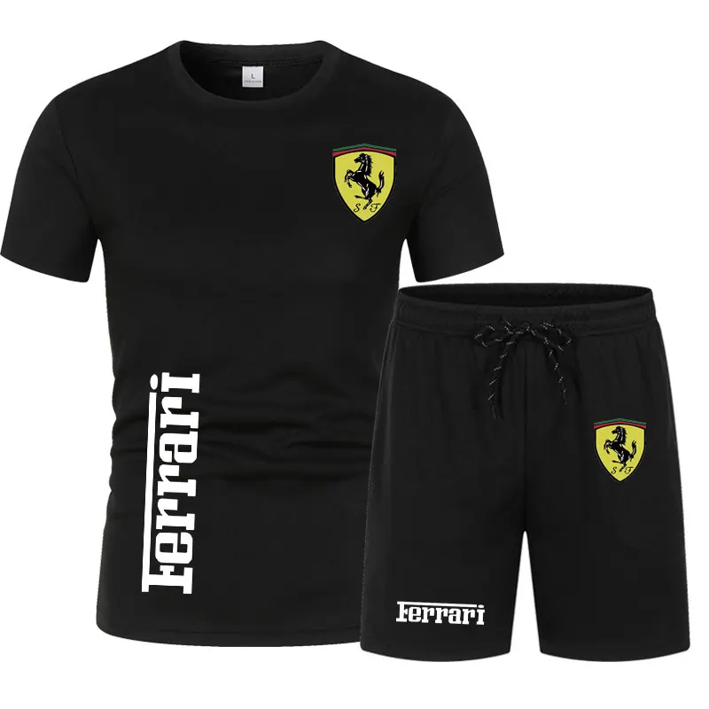 2022 Summer New Ferrari Team Men's sportswear sets pure cotton Fitness Running fashion short sleeve Shirt T-shirt+jogging Pants
2022 Summer New Ferrari Team Men's sportswear sets pure cotton Fitness Running fashion short sleeve Shirt T-shirt+jogging Pants