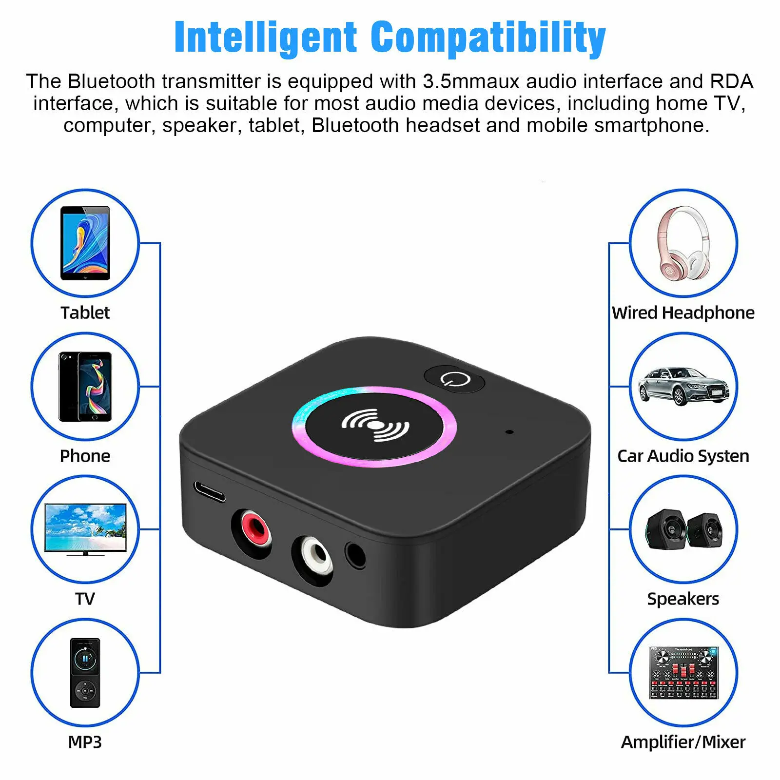 Bluetooth 5.0 Receiver Transmitter Home Two In One Adapter Speaker Receiver Bluetooth Audio Adapter NFC Function
Bluetooth 5.0 Receiver Transmitter Home Two In One Adapter Speaker Receiver Bluetooth Audio Adapter NFC Function