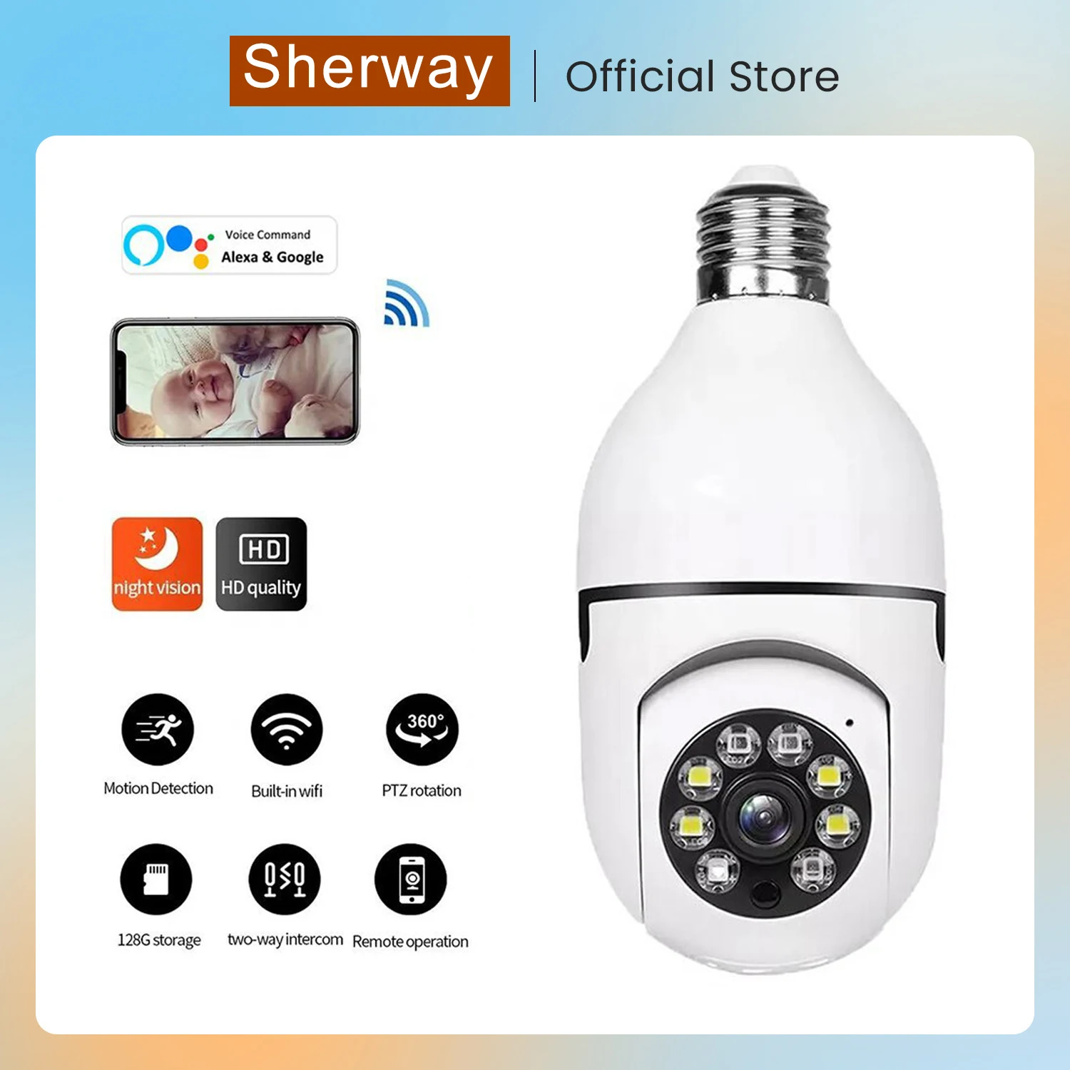 A6 HD1080P Bulb IP Surveillance Camera Full Color Night Vision Automatic Human Tracking Zoom Indoor Security Monitor Wifi Camera
A6 HD1080P Bulb IP Surveillance Camera Full Color Night Vision Automatic Human Tracking Zoom Indoor Security Monitor Wifi Camera