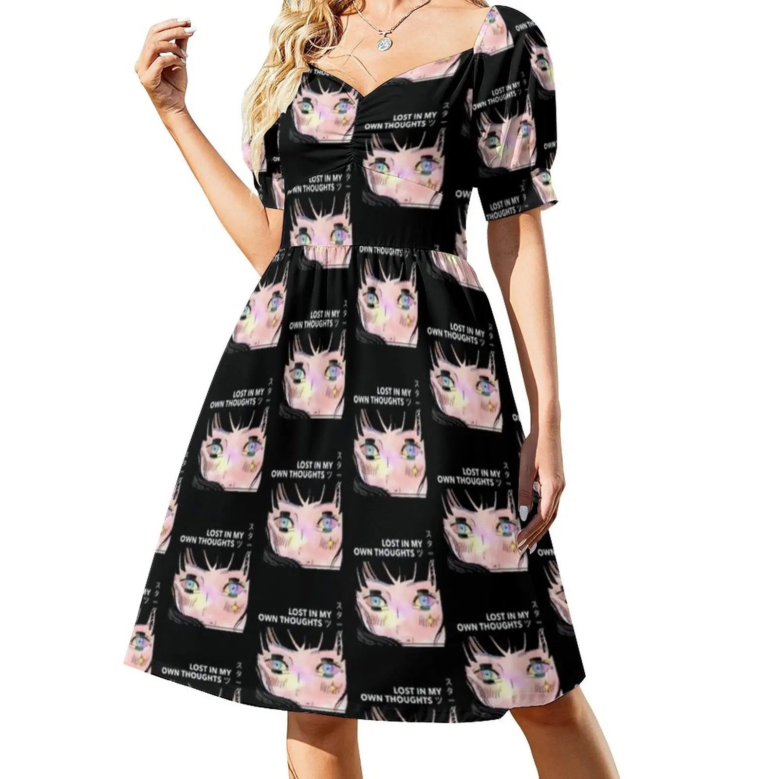 Funny Japanese Anime Dress Cute Face Print Cute Dresses Female Short Sleeve Aesthetic Casual Dress V Neck Oversize Clothes
Funny Japanese Anime Dress Cute Face Print Cute Dresses Female Short Sleeve Aesthetic Casual Dress V Neck Oversize Clothes