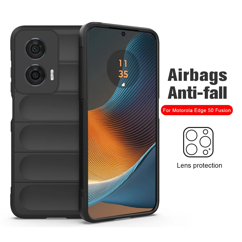 Противоударный чехол для Motorola Edge 50 Fusion 5G из жидкого силикона противоскользящий