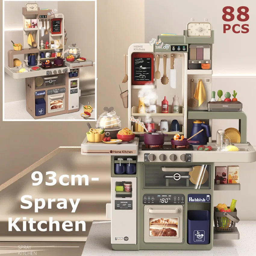 93cm Large Kitchen Play Set Children's Play House Kitchenware Set Girl Baby Mini Food Cooking Toys Girl's Christmas Gift
93cm Large Kitchen Play Set Children's Play House Kitchenware Set Girl Baby Mini Food Cooking Toys Girl's Christmas Gift