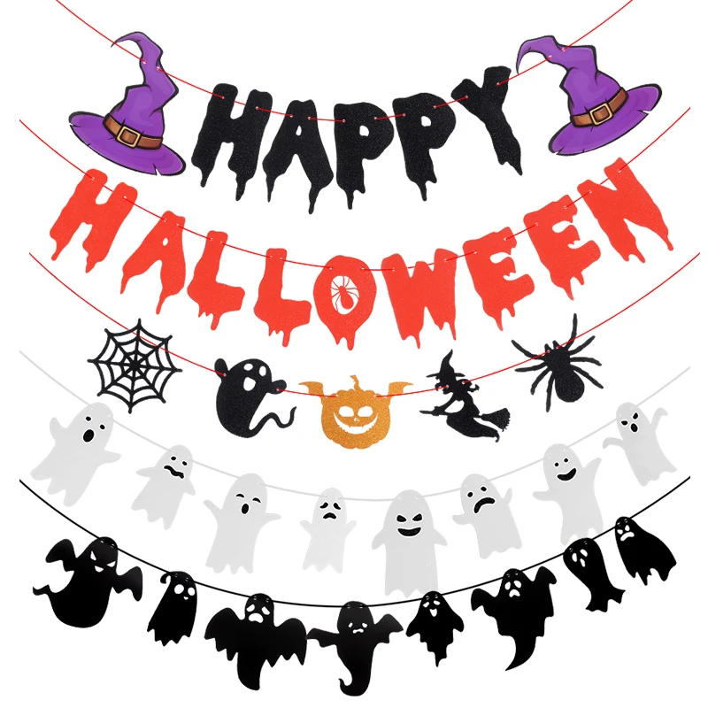 Halloween Terror Banner Pumpkin Witch Hat Blood Stains Ghost Pattern Paper Bunting Banner Decoration Halloween Party Home Decor
Halloween Terror Banner Pumpkin Witch Hat Blood Stains Ghost Pattern Paper Bunting Banner Decoration Halloween Party Home Decor