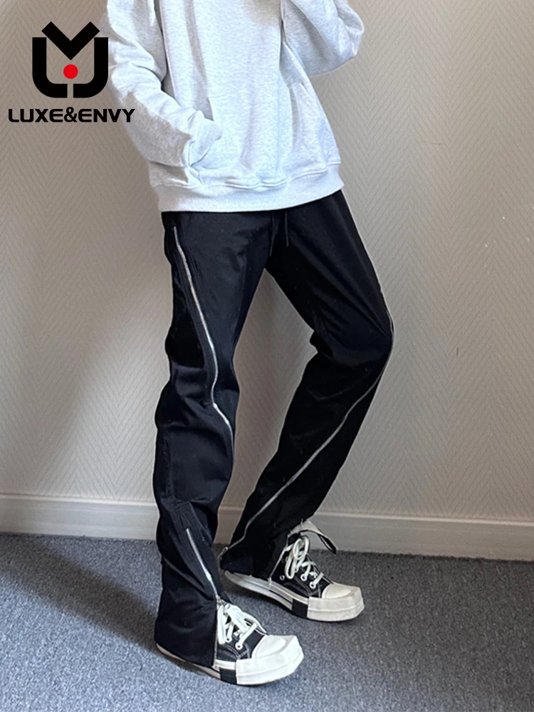 LUXE&ENVY Men's High Street Spiral Metal Zipper Split Micro-cropped Straight Leg Casual Pants Spring Summer 2023 New
LUXE&ENVY Men's High Street Spiral Metal Zipper Split Micro-cropped Straight Leg Casual Pants Spring Summer 2023 New