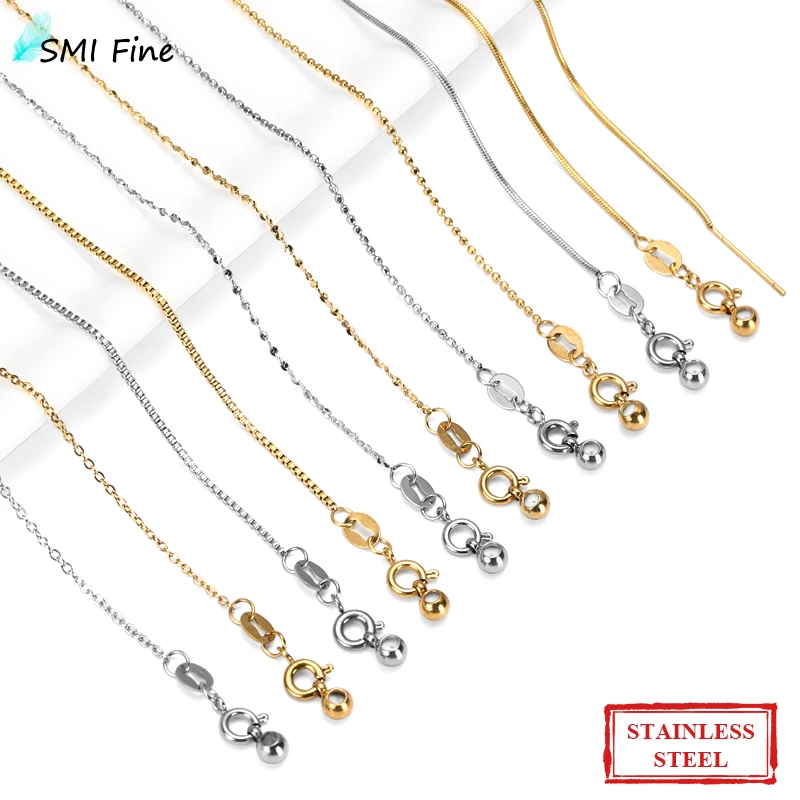 SMI Stainless Steel Chain Charm Necklace For Women Clavicle Chain With Lock Adjustable Design Snake Chain Box Chain Mens Chains
SMI Stainless Steel Chain Charm Necklace For Women Clavicle Chain With Lock Adjustable Design Snake Chain Box Chain Mens Chains