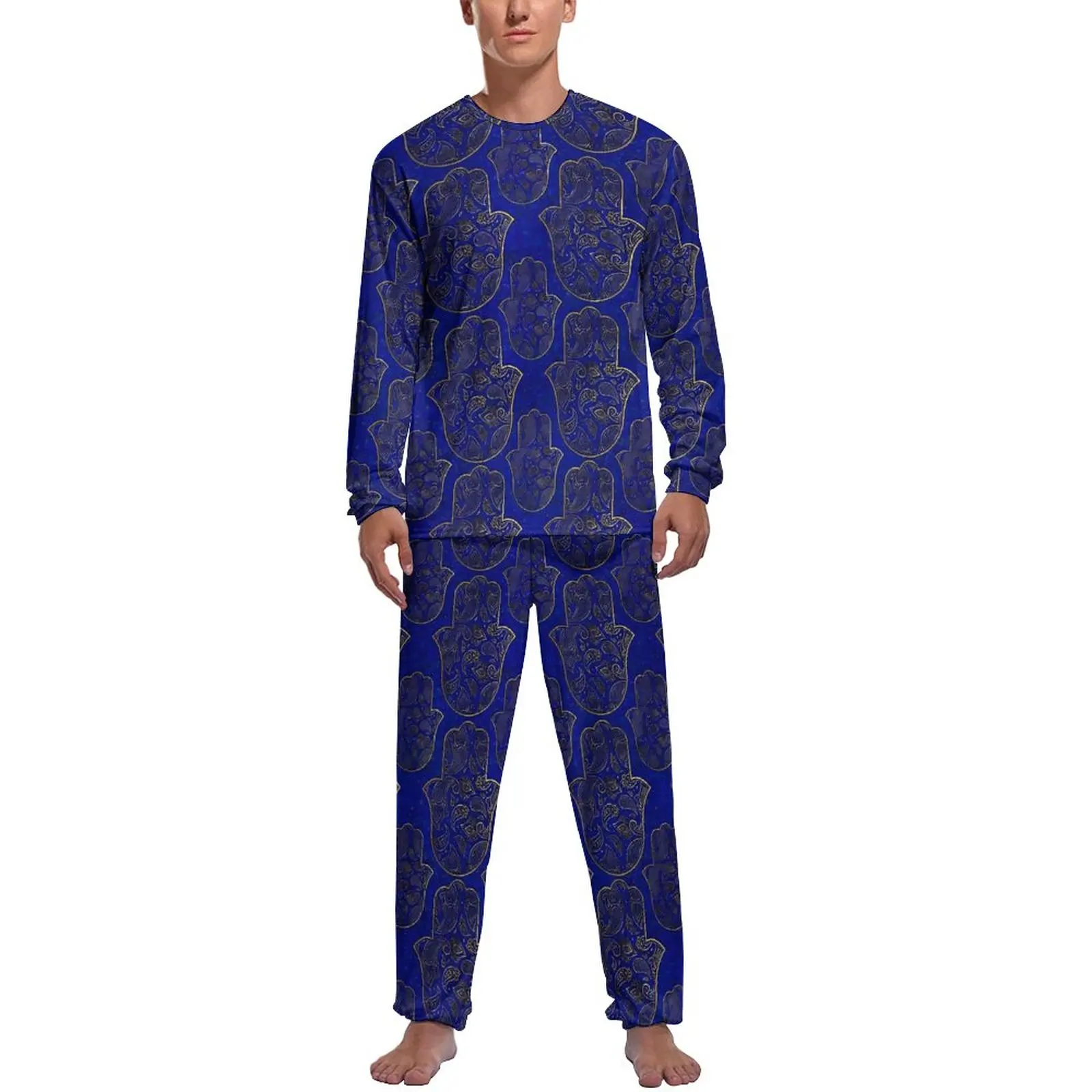 Hamsa Hand Pajamas Men Gold Paisley Print Cute Home Suit Autumn Long Sleeve 2 Piece Sleep Printed Pajamas Set
Hamsa Hand Pajamas Men Gold Paisley Print Cute Home Suit Autumn Long Sleeve 2 Piece Sleep Printed Pajamas Set