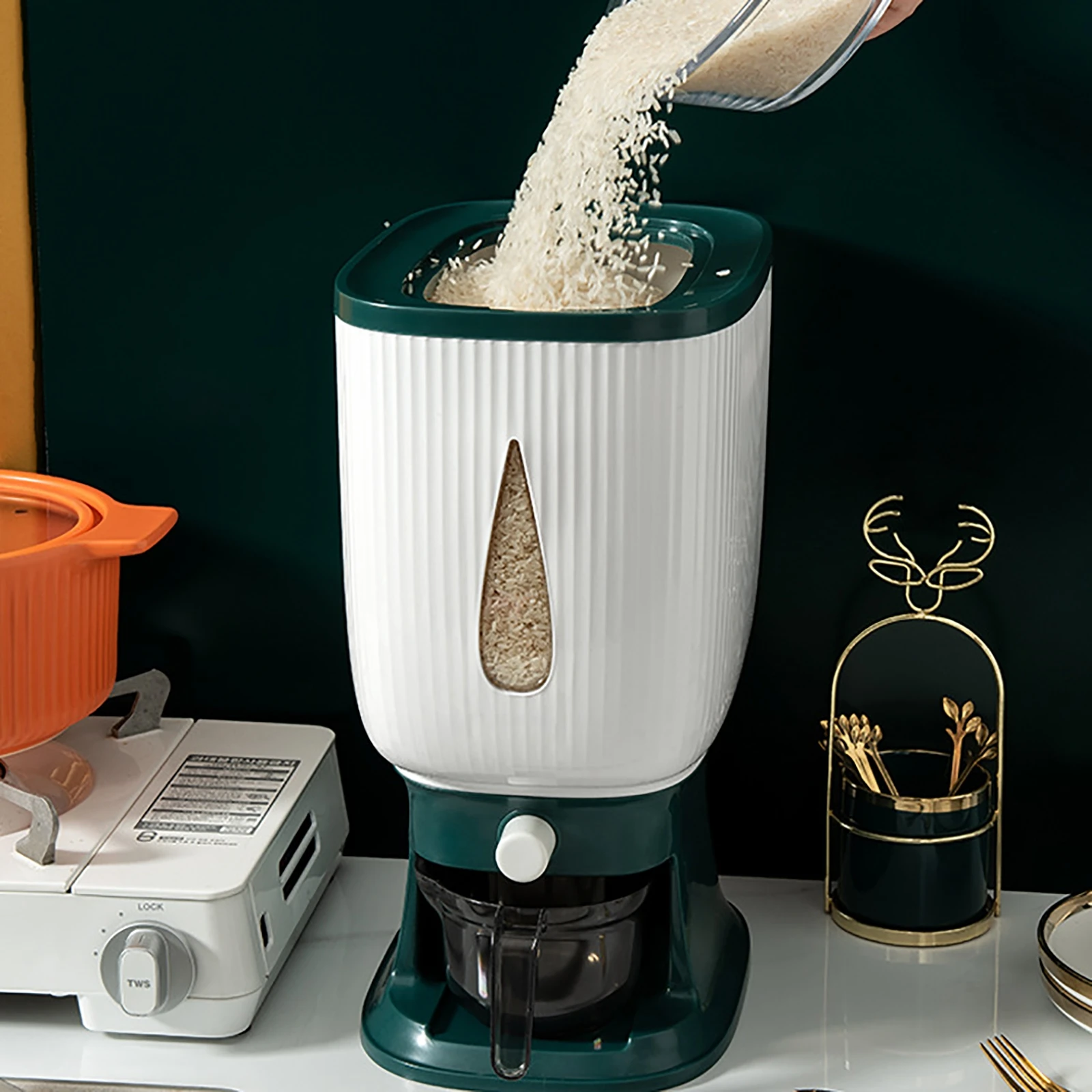 10Kg Rice Dispenser Storage Container Large Sealed Grain Cereal Dispenser Storage Box with Lid Measuring Cylinder Moisture Proof
10Kg Rice Dispenser Storage Container Large Sealed Grain Cereal Dispenser Storage Box with Lid Measuring Cylinder Moisture Proof