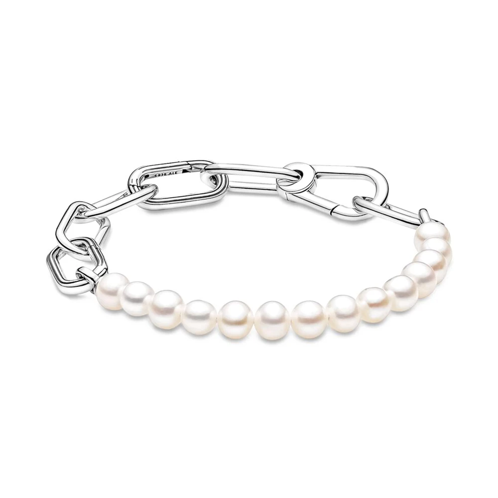 925 Sterling Silver Pearl Link Chain Bracelet Bangle Fits Pandora ME Original Charms Bead Collection DIY Making Gifts
925 Sterling Silver Pearl Link Chain Bracelet Bangle Fits Pandora ME Original Charms Bead Collection DIY Making Gifts