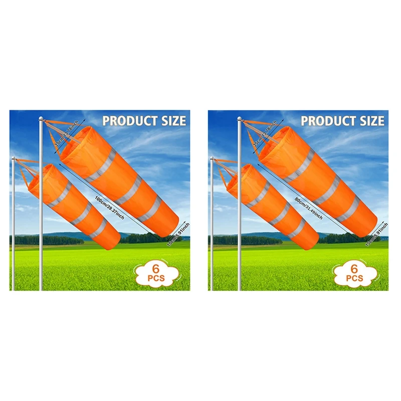 6PCS Wind Sock Rip-Stop Wind Direction Measurement Sock Bag With Reflective Belt For Outdoors Airport Farm
6PCS Wind Sock Rip-Stop Wind Direction Measurement Sock Bag With Reflective Belt For Outdoors Airport Farm