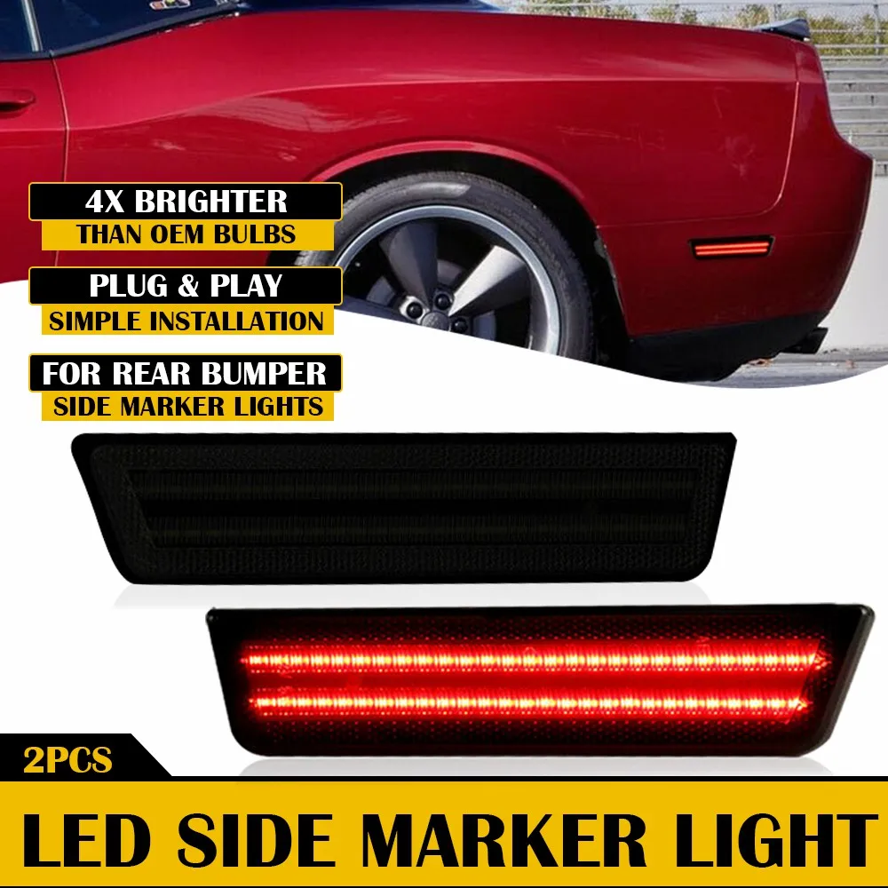 2Pcs LED Side Marker Light For Dodge Challenger 2008-2014 For Dodge Charger 2011 2012 2013 2014 Smoked Lens LED Rear Bumper Red
2Pcs LED Side Marker Light For Dodge Challenger 2008-2014 For Dodge Charger 2011 2012 2013 2014 Smoked Lens LED Rear Bumper Red