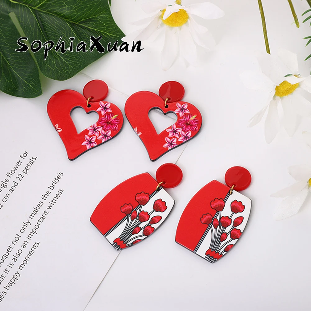 Sophiaxuan 2022 New Hawaiian Cute Piercing Earring Bohemian Hollow Out Heart Fashion Jewelry Modern Acrylic Earrings for Women
Sophiaxuan 2022 New Hawaiian Cute Piercing Earring Bohemian Hollow Out Heart Fashion Jewelry Modern Acrylic Earrings for Women
