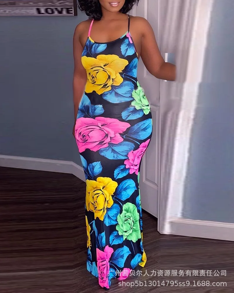 Crisscross Backless Sleeveless O Neck Fashion Casual Sexy Floral Print Dress Women Slim Sexy Long Bodycon Dress Party
Crisscross Backless Sleeveless O Neck Fashion Casual Sexy Floral Print Dress Women Slim Sexy Long Bodycon Dress Party