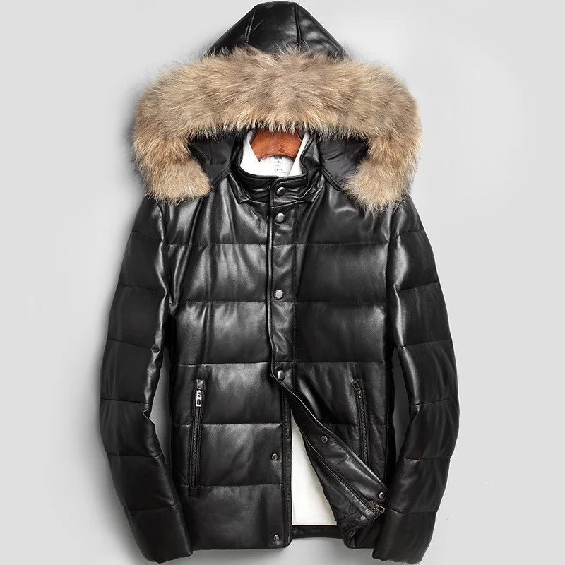 Men's natural leather jacket winter leather turtleneck with hoodie casual businessman hoodie outwear genuine leather jacket down
Men's natural leather jacket winter leather turtleneck with hoodie casual businessman hoodie outwear genuine leather jacket down