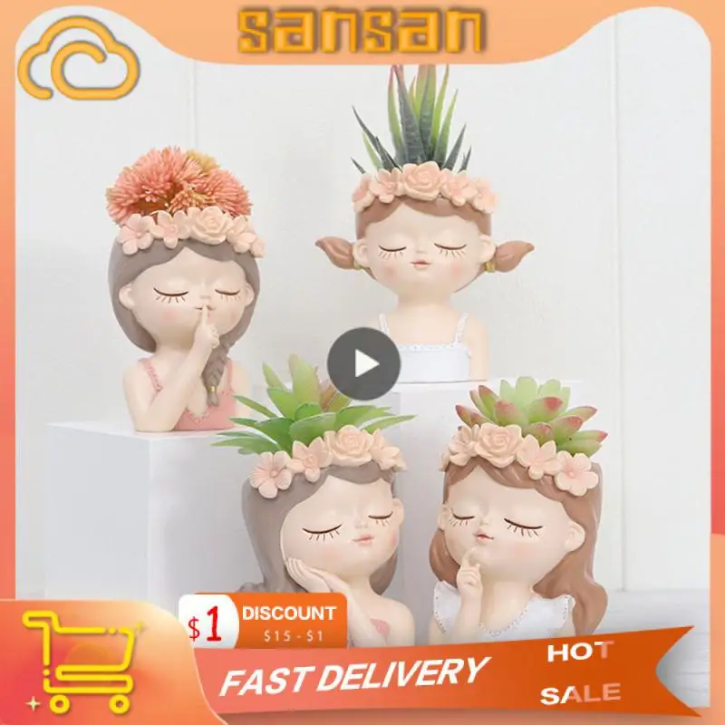 Gardening Landscape Potted Flower Pot Closed Eyes Home Face Flower Pot Tabletop Ornament Desktop Head Planter Pot Cute Girl
Gardening Landscape Potted Flower Pot Closed Eyes Home Face Flower Pot Tabletop Ornament Desktop Head Planter Pot Cute Girl