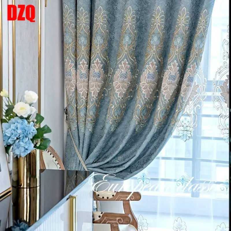 European Embroidery Valance Luxury Chenille Curtains for Living Room Bedroom Fabric Gold Thread Velvet Blackout Tulle Window
European Embroidery Valance Luxury Chenille Curtains for Living Room Bedroom Fabric Gold Thread Velvet Blackout Tulle Window