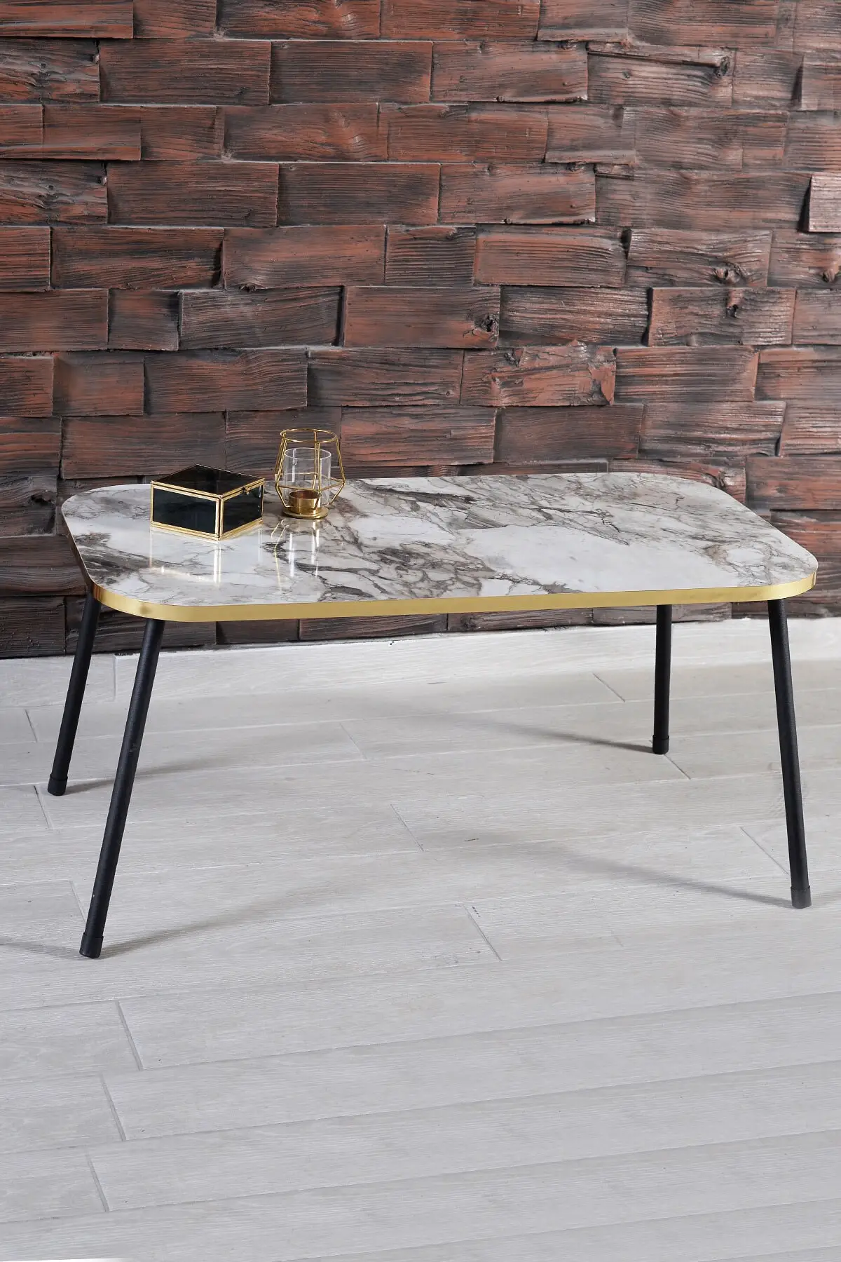 

Modern Center Table Scandinavian Black Metal Foot Gold Rectangle De Monte Medium Coffee Table Tea Coffee Serving Table Living Room