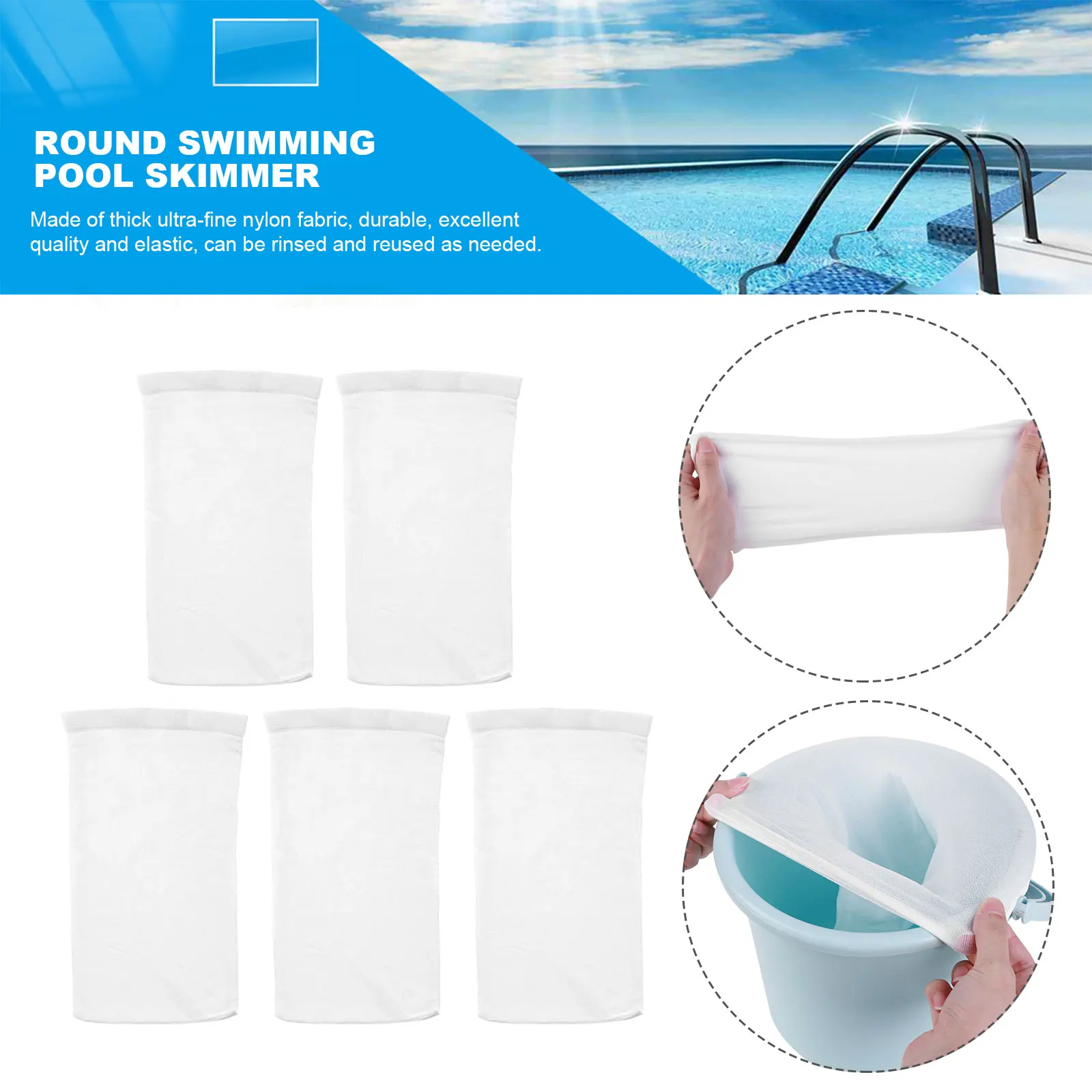 5/10pcs Swimming Pool Filter Storage Bags Pool Skimmer Socks Cleans Debris Leaves Skimmer Basket Mesh Sock Net Pool Supplies
5/10pcs Swimming Pool Filter Storage Bags Pool Skimmer Socks Cleans Debris Leaves Skimmer Basket Mesh Sock Net Pool Supplies