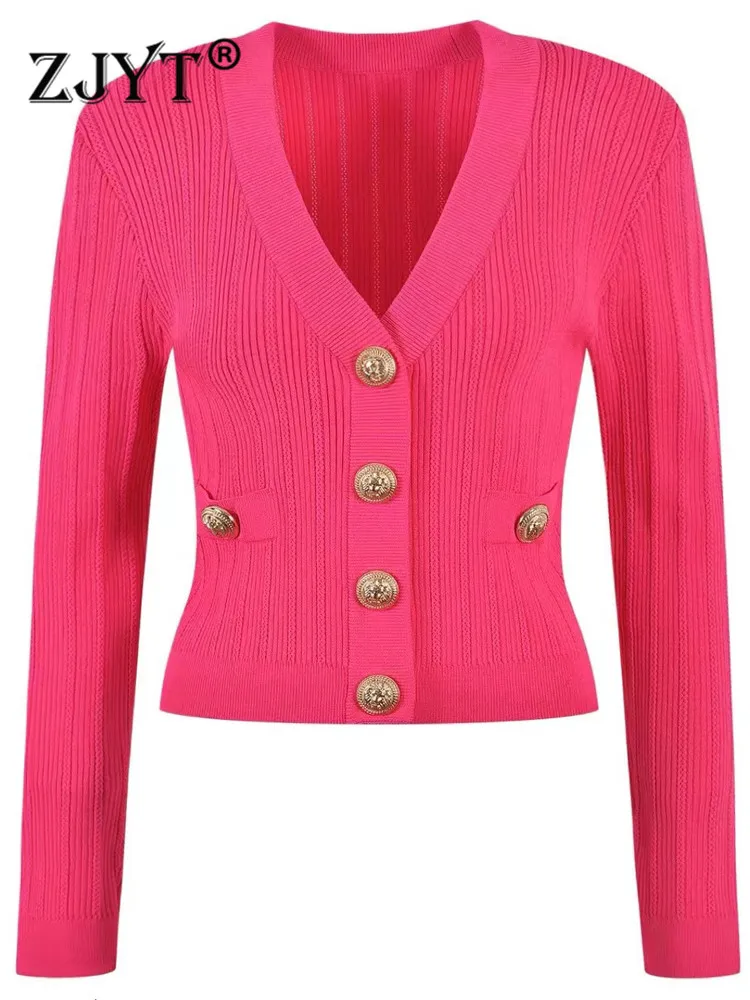 ZJYT Европейская мода осень-зима кардиганы свитер пальто женское с V-образным вырезом на пуговицах однотонная короткая трикотажная одежда По... 
ZJYT Европейская мода осень-зима кардиганы свитер пальто женское с V-образным вырезом на пуговицах однотонная короткая трикотажная одежда По...