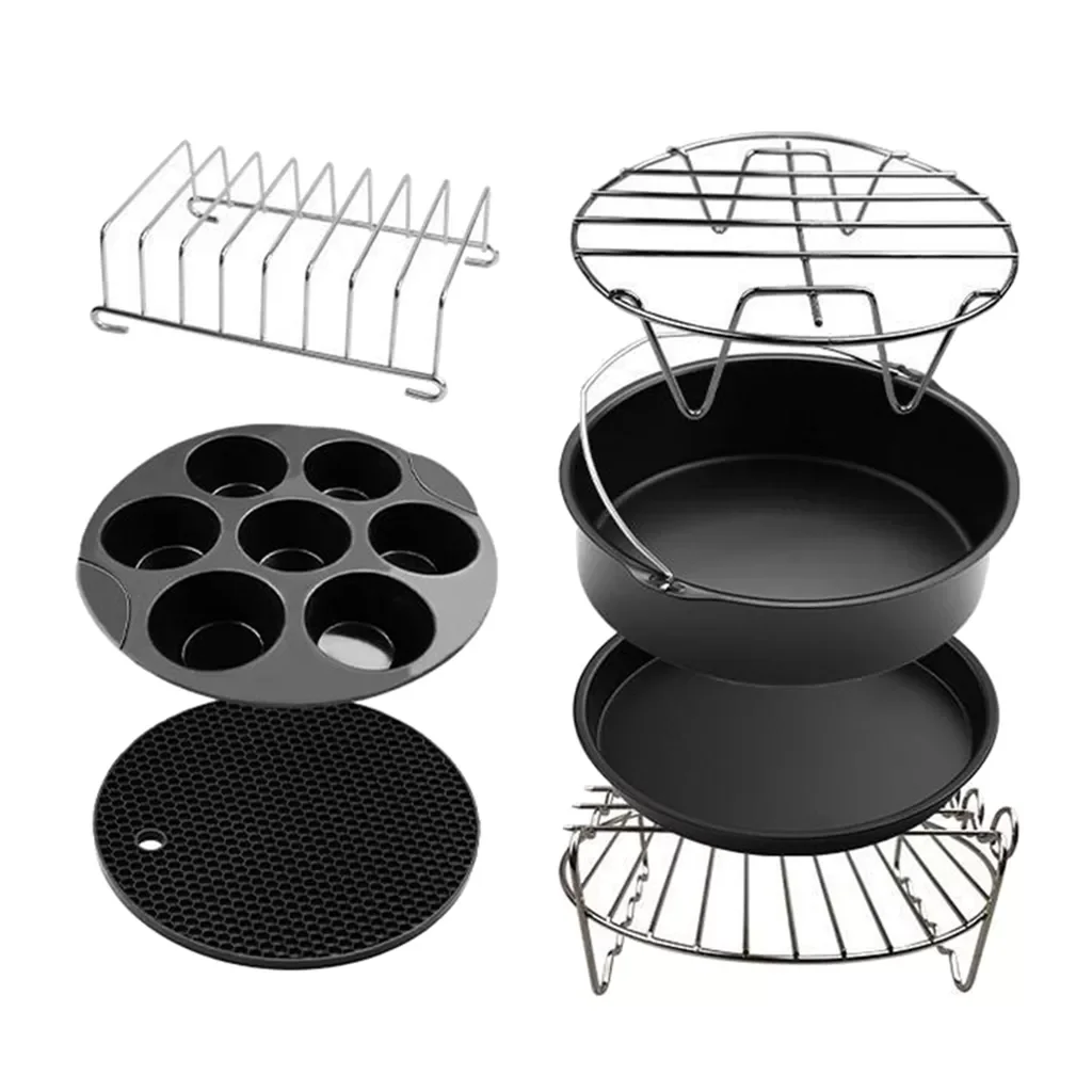 Air Fryer Accessories, Set of 7, Fit all 3.5-5.3 QT Air Fryers Dishwasher Safe
Air Fryer Accessories, Set of 7, Fit all 3.5-5.3 QT Air Fryers Dishwasher Safe