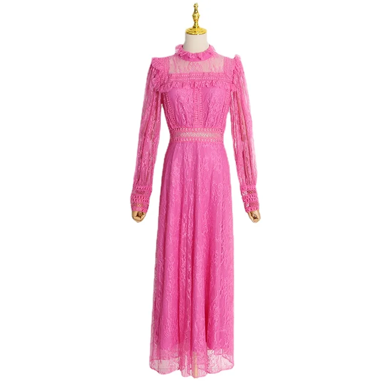 Niche Design Elegant Basic Lace Maxi Long Dress Lady-style 2022 Spring Autumn New V-neck Long-Sleeved Floral Embroidery Ruffle
Niche Design Elegant Basic Lace Maxi Long Dress Lady-style 2022 Spring Autumn New V-neck Long-Sleeved Floral Embroidery Ruffle