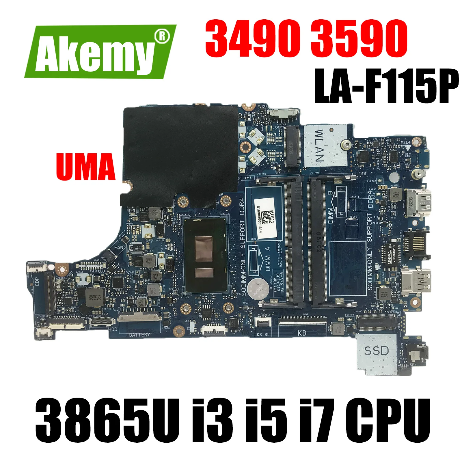 Материнская плата для DELL Latitude 3490 3590 CAL50/DAL10 LA-F115P 0N7Y27, материнская плата с/3865U i3 i5 i7 7-го или 8-го поколения ЦП
Материнская плата для DELL Latitude 3490 3590 CAL50/DAL10 LA-F115P 0N7Y27, материнская плата с/3865U i3 i5 i7 7-го или 8-го поколения ЦП