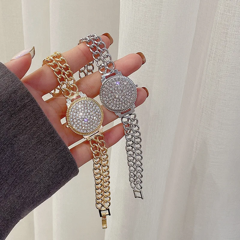 Geometric Disc Full Diamond Women Bracelet Hip Hop Fashion Trend Ins Simple Watch Plate Chain Personality Jewelry Girl Gift
Geometric Disc Full Diamond Women Bracelet Hip Hop Fashion Trend Ins Simple Watch Plate Chain Personality Jewelry Girl Gift